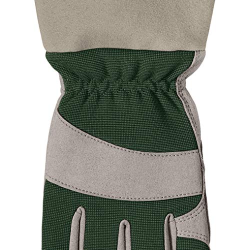 Amazon Basics - Guantes de jardinería, para poda de rosales, protege contra espinas, con protección de antebrazo, color verde, talla L