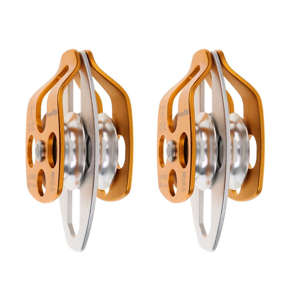 2 Stück Doppelrolle Seilrolle Umlenkrolle mit Drehbarer Platte Und Kugellager Aus Aluminium für Rettung Klettersport Baumarbeit