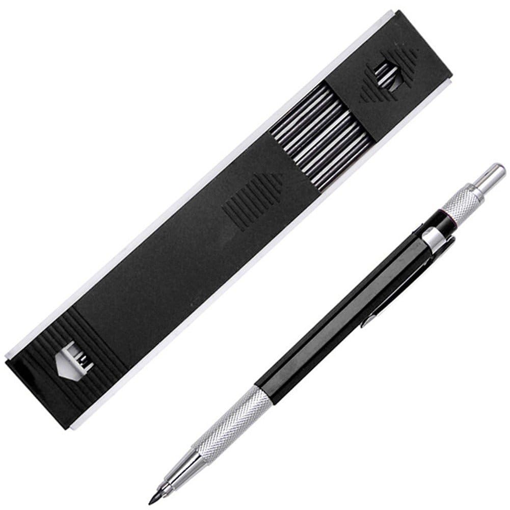 Fituenly Full Metal Mechanical Pencil 2.0 Mm Mechanical Lead Holder Pencil Artist Mechanical Pencils With12 Counts Lead Refill for Drawing, Sketching, Architecture Drafting