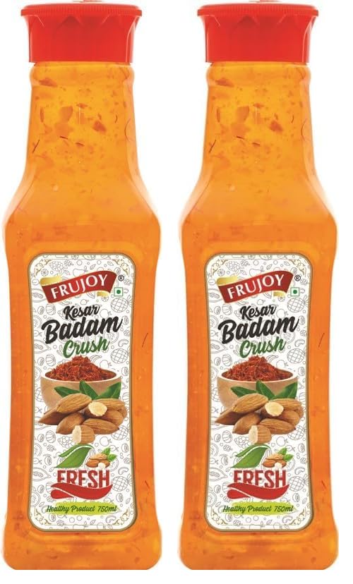 Frujoy Kesar Badam Crush 750ml | For Fruit Mocktail | Cocktail | Cake | Baking Essentials | Juices | Beverages (Pack of 2)-image-17