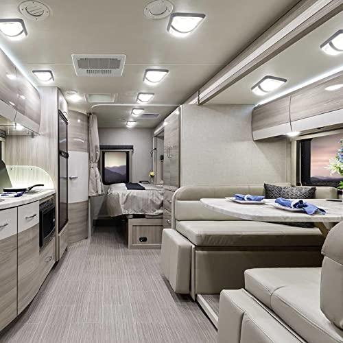 RVZONE 12V Led RV Ceiling 1100 Lumen Double Dome Light | RV Interior Lighting Fixture with ON/Off Switch for RV Trailer Camper Truck Van Boat Car (5 Pack Natural White 4000-4500K)