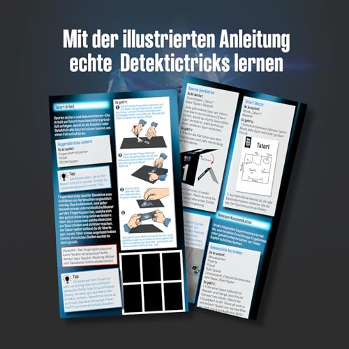 Die drei ??? Detektiv-Ausrüstung, Detektiv Spielzeug Set für Kinder mit Fingerabdruckpulver