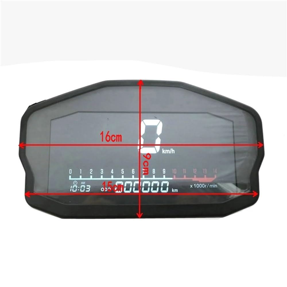 tacómetro Digital Tacómetro LED Universal para Motocicleta, 1, 2 y 4 Cilindros, odómetro Digital con luz de Fondo para