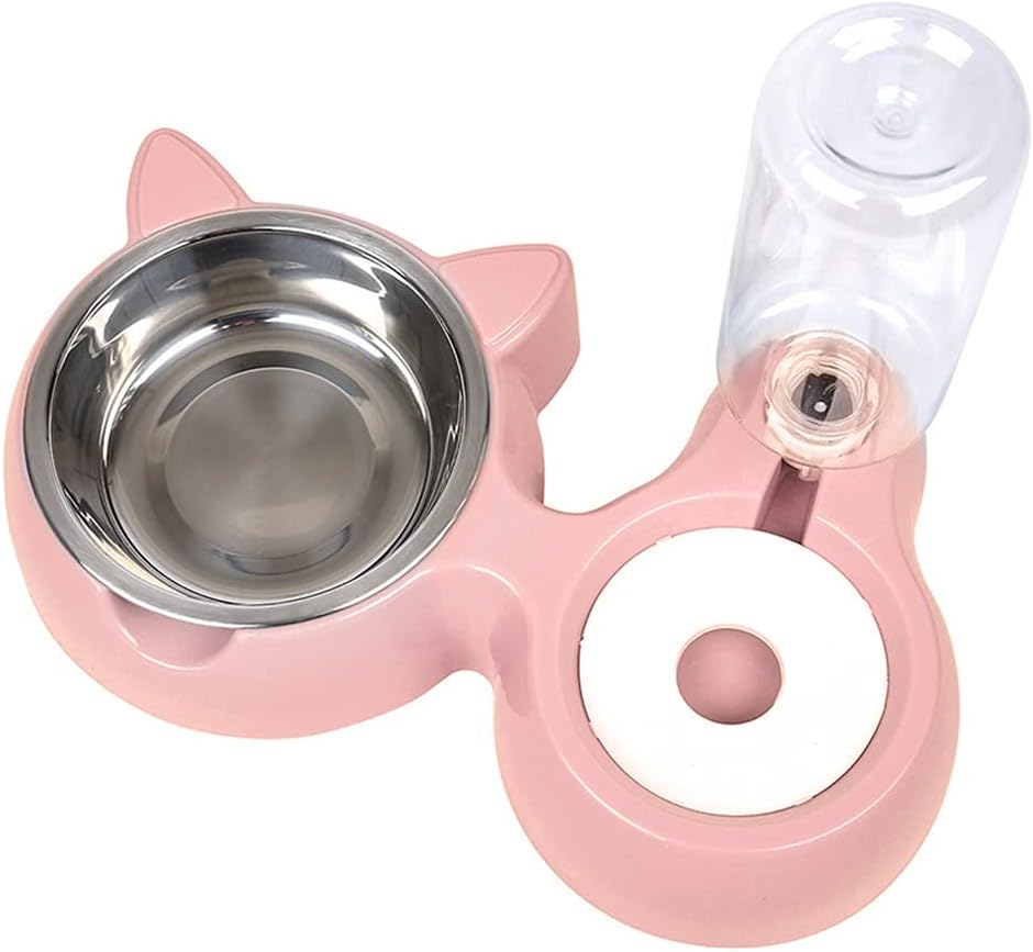 Comedero y Bebedero Automático para Gatos y Perros,2 en 1,Cuencos Doble para Mascotas,Alimentador De Agua para Mascotas,Cuenco De Alimentación para Mascotas (Rosa)
