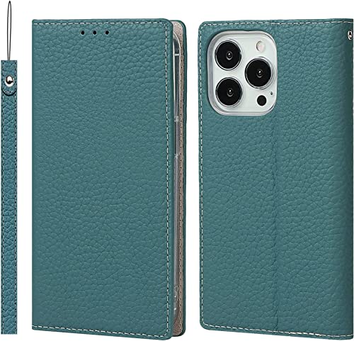 Coque magnétique iPhone 13 Pro Max en TPU et cuir véritable pour éviter les chutes