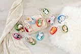 NICI 63170 Sleeping Pets brelok sowa w koszyczku, wierny pluszowy towarzysz do plecaka, torby, zawieszka na klucze dla małych i dużych, 8 cm, wielokolorowy