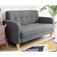 Amazon｜Simpolu ソファー 2人掛け 肘付き ファブリック 天然木