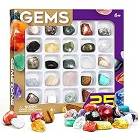 Kit De 48 Minerales Y Piedras Preciosas Naturales Para Niños, Con Guía Educativa Y Caja De Almacenamiento, Regalo Científico