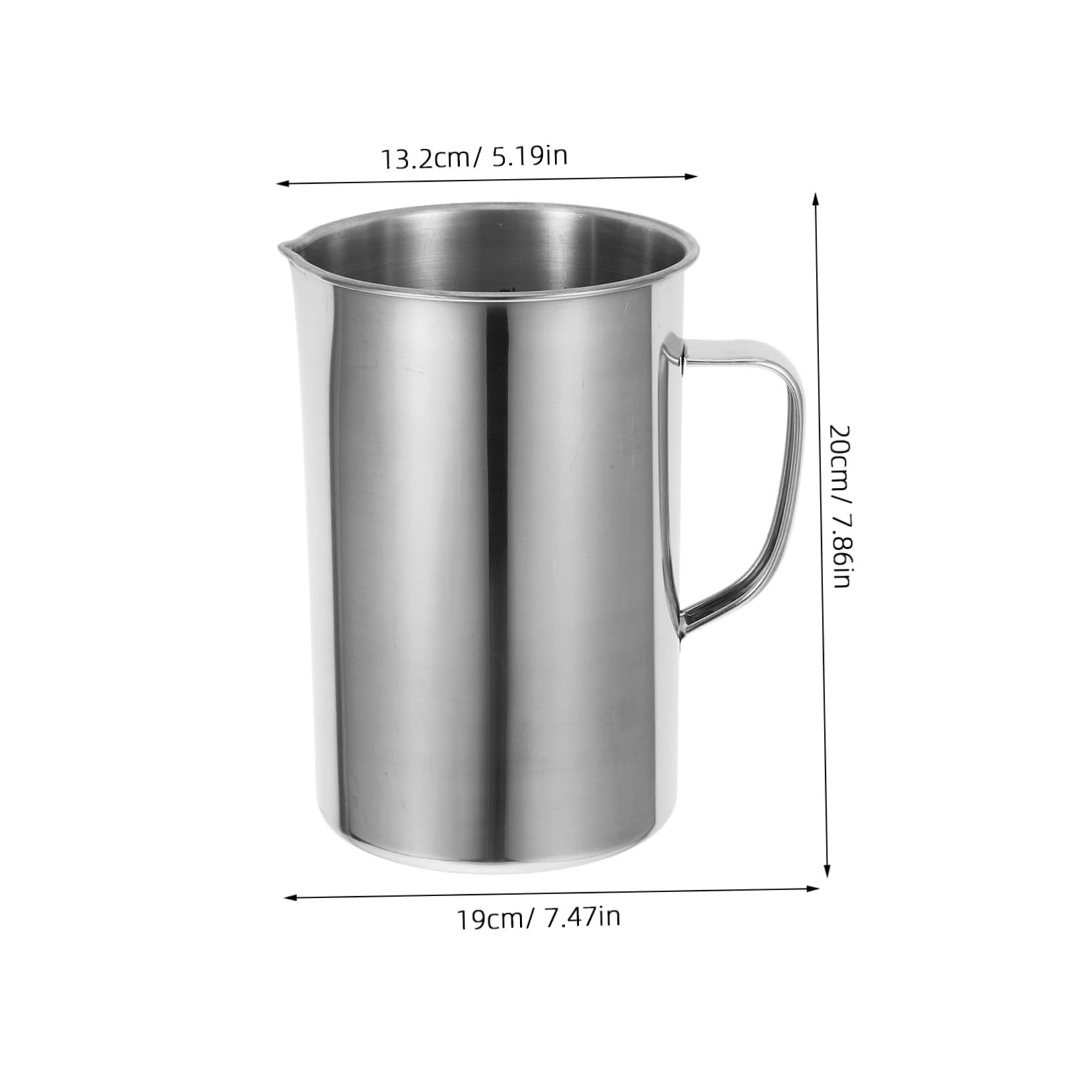 Jarra Medidora de Acero Inoxidable 2000ml Plata para Cocina