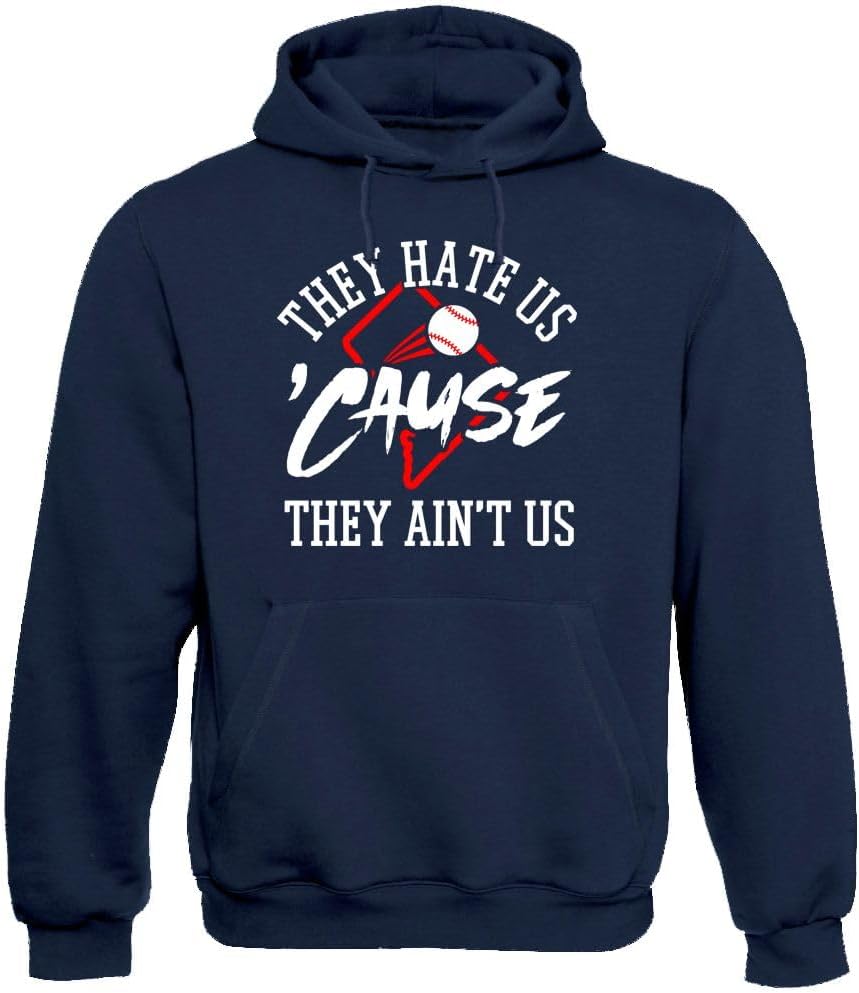 Xtreme Apparrel They Hate Us 'Cause They Ain't Us Men's Hoodie Sweatshirt for Baseball Fans