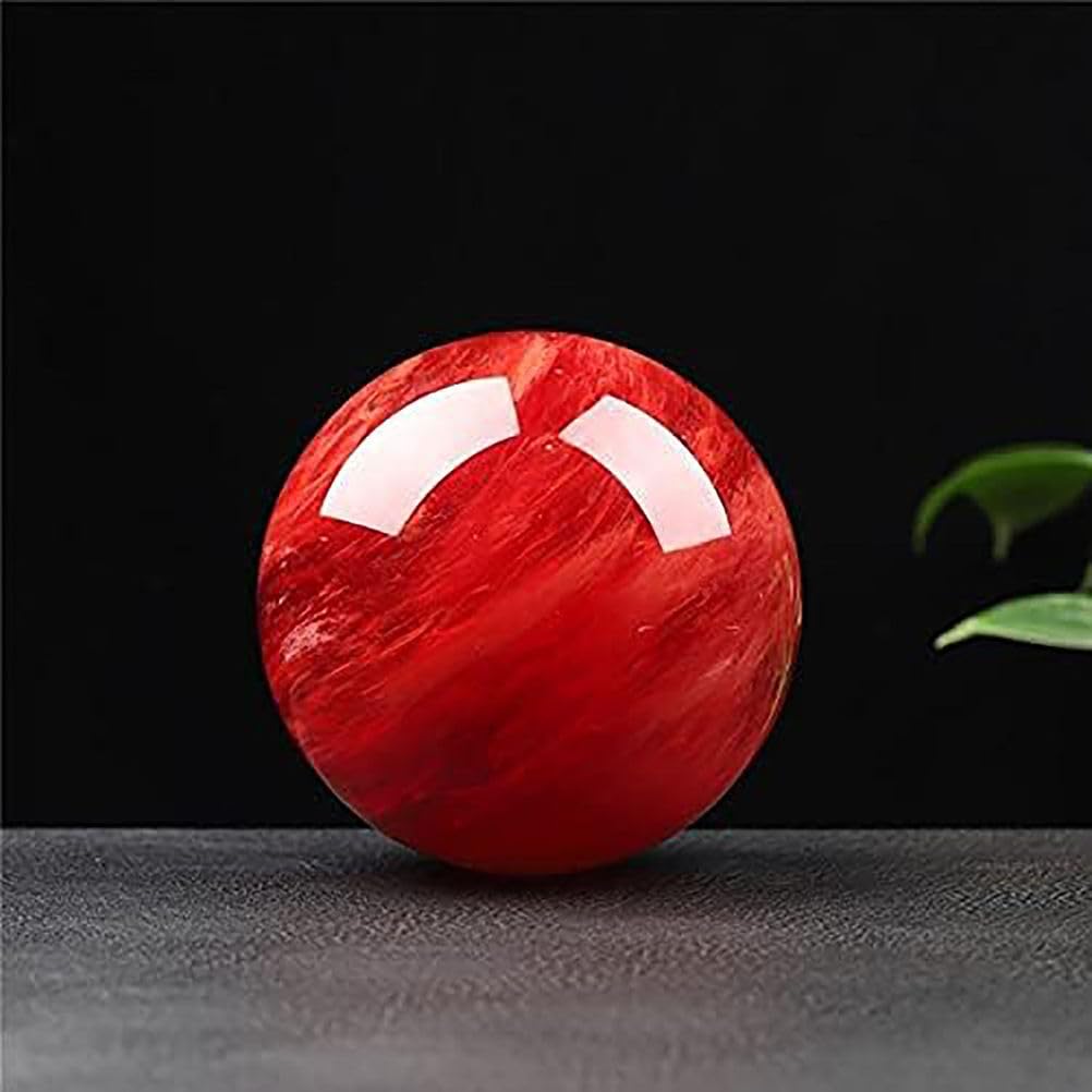 Genérico Bola de Cristal de Cuarzo Rojo Smelt, Esfera de Rubí Natural Rojo Cristal Fundido, Piedra Preciosa para Meditación, Sanación, Feng Shui, Adivinación,Diameter130mm=5.11''
