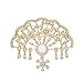 Broche Pin Van Color Dorado patrón aleación simulación Perla Hembra Dama