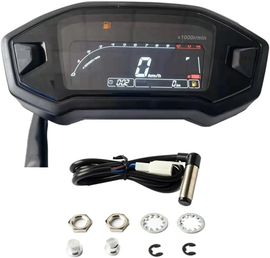 Motorcycle Odometer Gauge Universal Motorcycle Digital Meter Tachometer Odometer Tachometer 1200RPM Gauge