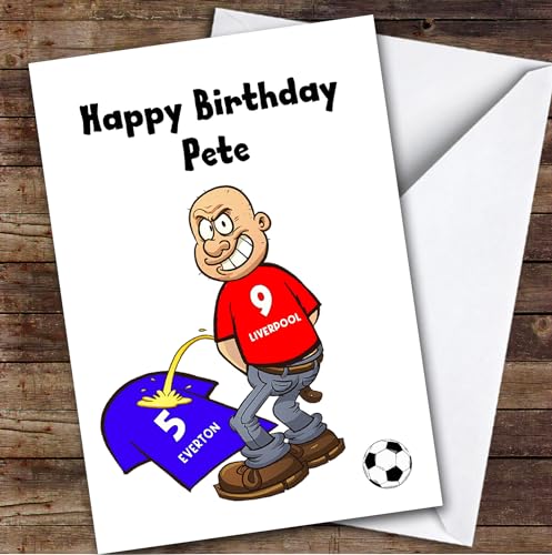 Liverpool Weeing On Everton Funny Everton Football Fan Birthday Card | Personalised Birthday Card | Funny Football Birthday Card for Him | Everton Fan Birthday Card