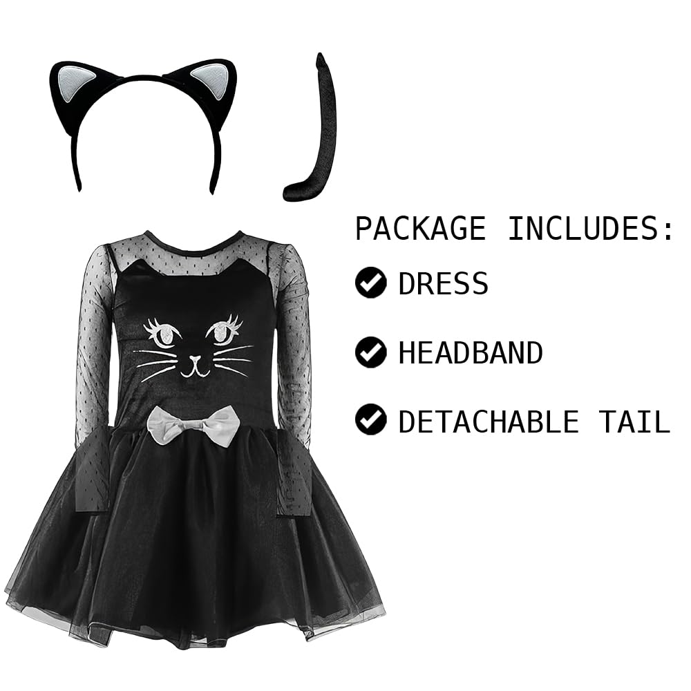 Conjunto de disfraz de gato negro de gatito | Gran disfraz de gato para niños, uso perfecto para disfraces de Halloween