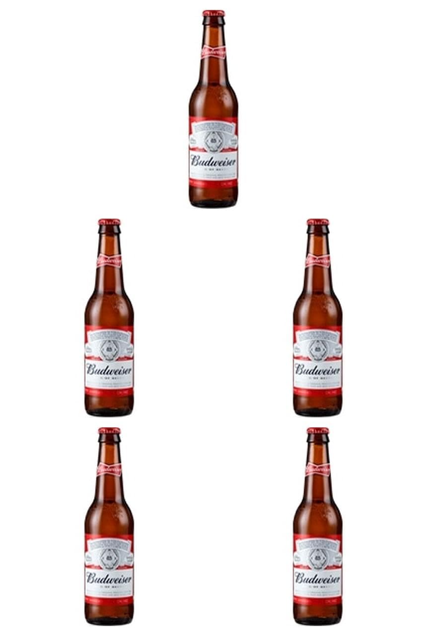 Amazon.co.jp: ABインベブ) バドワイザー(瓶) 355ML×5本 常温