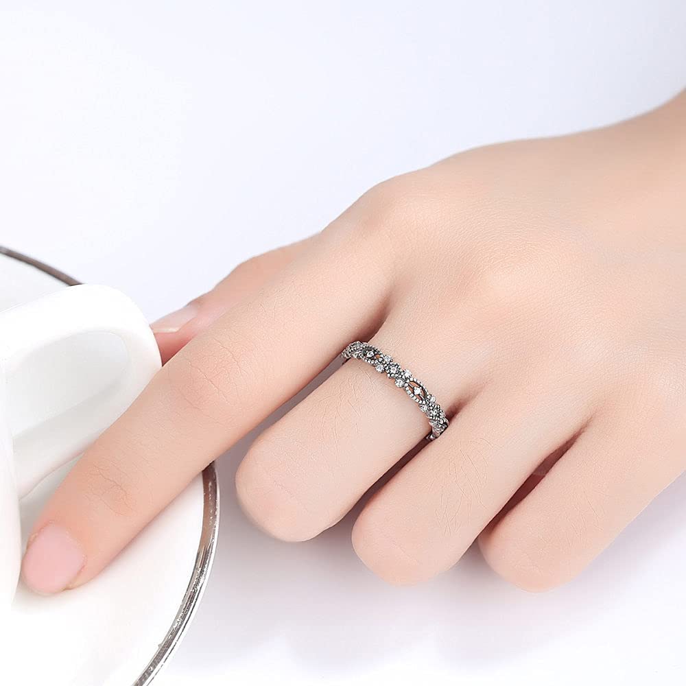 Anello aperto regolabile da donna - Palazzo intarsiato con anello da dito in zircone 3A, anello congiunto impilabile di tendenza, regali di compleanno economici unici per donne e