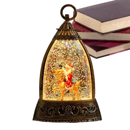 Palla di neve natalizia | Lampada illuminata scintillante a batteria | Palla di neve illuminata, per ufficio, decorazione della casa, scrivania, scrivania per anziani, cortile, fattoria, giardino