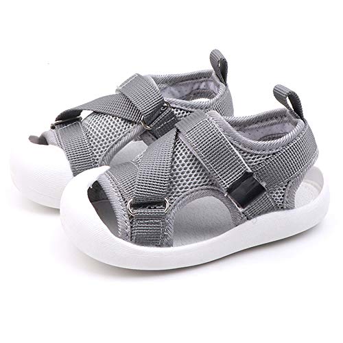 Toddler Boys Girls Unisex Baby Summer Sport Sandals Closed Toe Non-Slip Rubber Sole Pool Beach Mesh Sneakers Lightweight Outdoor Water Shoes