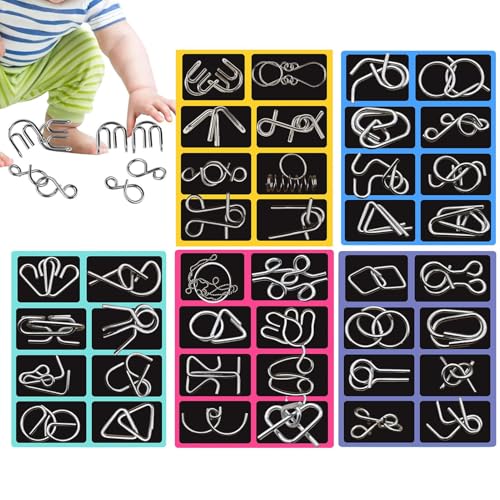 Puzzle di lunga durata: caratterizzati da una struttura in metallo ad alta resistenza, questi puzzle rompicapo offrono una durata eccezionale per il gioco di gruppo e le sfide individuali, resistendo alla deformazione e garantendo un'utilizzabilità estesa in ambienti come aule, feste o spazi ricreativi