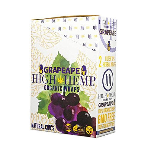 Organic Wraps - Tobacco Free, Vegan, Non-GMO! 6 Flavors to Choose from: Grape Ape, Honey Pot Swirl, Maui Mango, Original, Hydro Lemonade, and Blazin Cherry! (Grape Ape, 25 Packs)