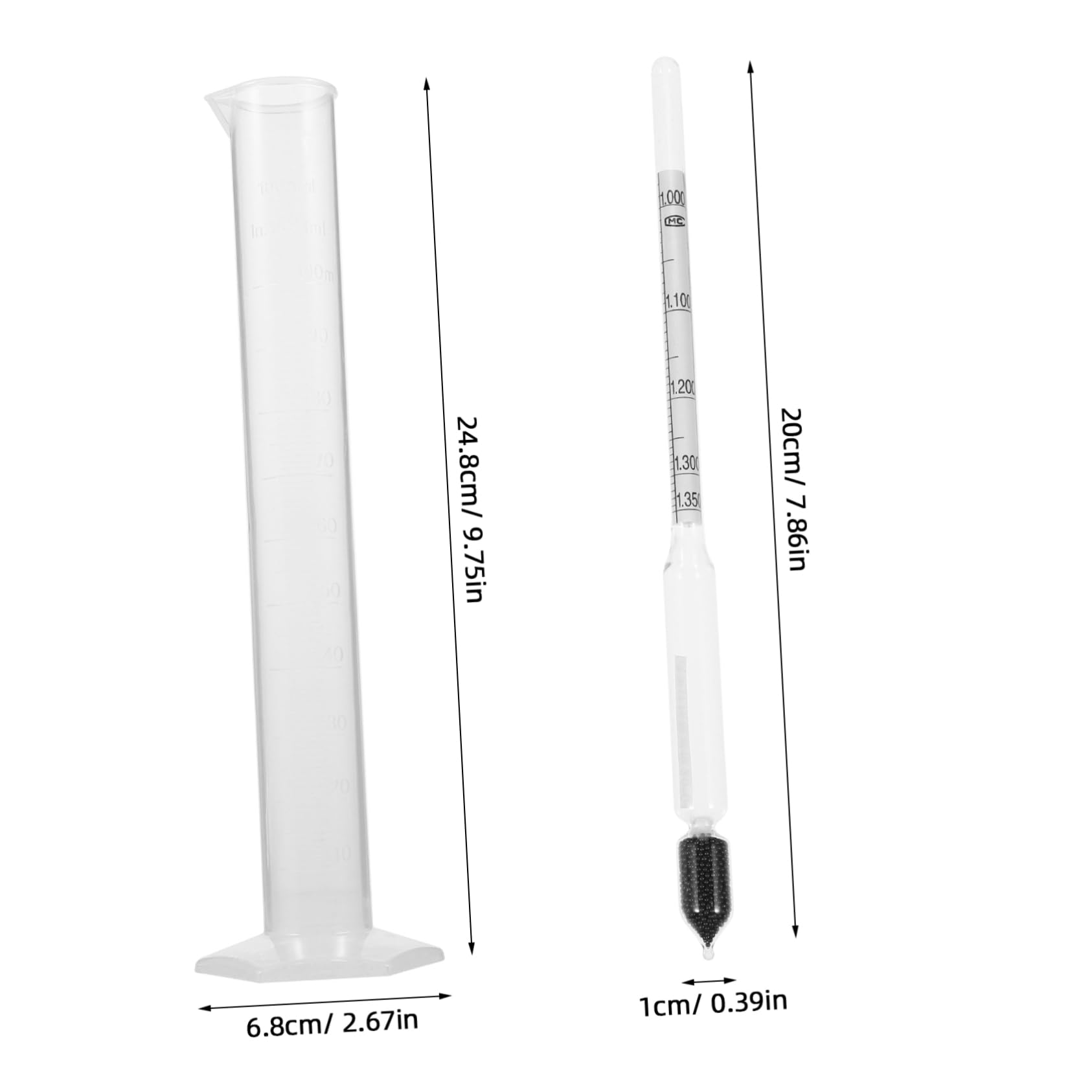 OKUMEYR Hydrometer Graduated Cylinder Precise Measurement for Alcohol Tester Kitchen Supplies