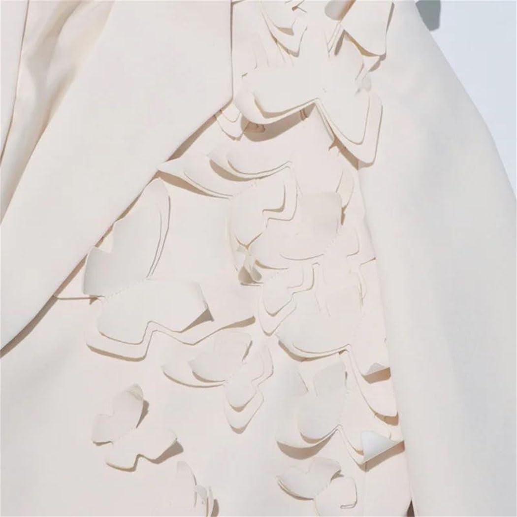 Women's Butterfly Print Blazer - Single Button Long Sleeve Loose Suit Jacket