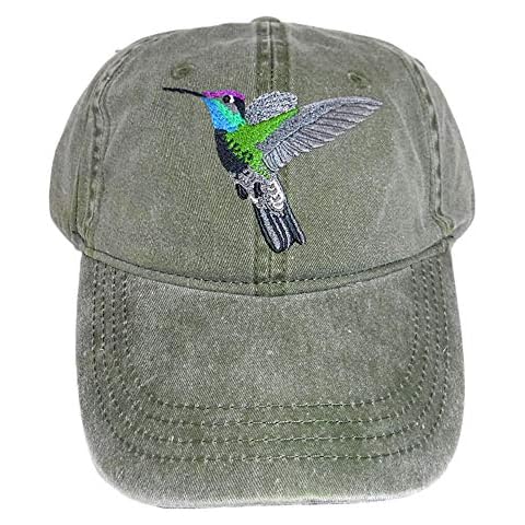 Eco Wear Magnificent Hummingbird Embroidered Cotton Cap Green Cover