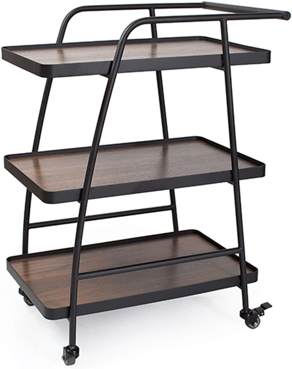 GRDDBZA Bar Serving Carts Business Restaurant Wine Cart, Small Hostess Rolling Cart Kitchen Storage Catering Drinks Trolley Cream Sideboard Camping Kitchen Unit - 40 x 60 x 85cm(A)