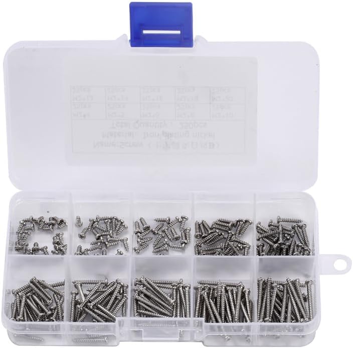 Generic 250Pcs Round Head Screw Phillips Screws Iron Nickel Plated Nuts Cover Bolts Protect Furniture Exterior Decor Hardware Fasteners - (Color: A Box 250 Pcs)