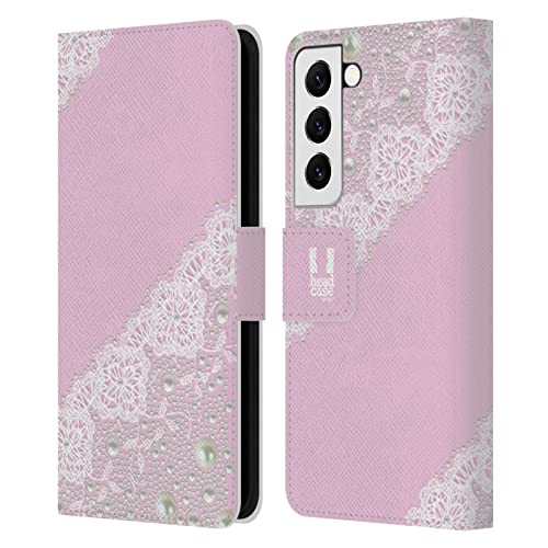 Housse antichoc Samsung Galaxy S22 5G avec rangement motif lacet rose