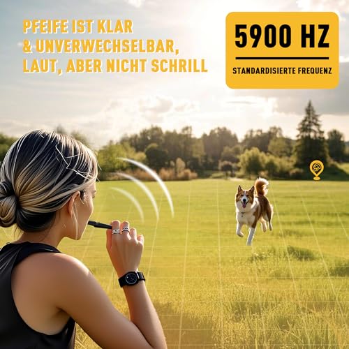 Kolamom Hundepfeife für Rückruf, Hundepfeife Hochfrequenz Lautlos mit Pfeifenband, Genormter Frequenz, Hörbar & Weitreichend, Erziehungshilfen für Hunde der Perfekte Rückruf