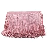 Borla de flecos trenzada de poliéster con encaje para coser en apliques para cortinas de ropa, vestido latino Samba