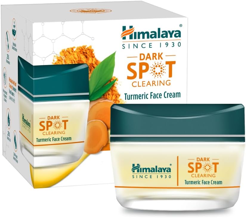 Himalaya Dark Spot Clearing Turmeric Face Cream | Organically sourced Turmeric | Reduce dark spots in 7 days | 2% Glycolic Acid & 2% Niacinamide | 50g