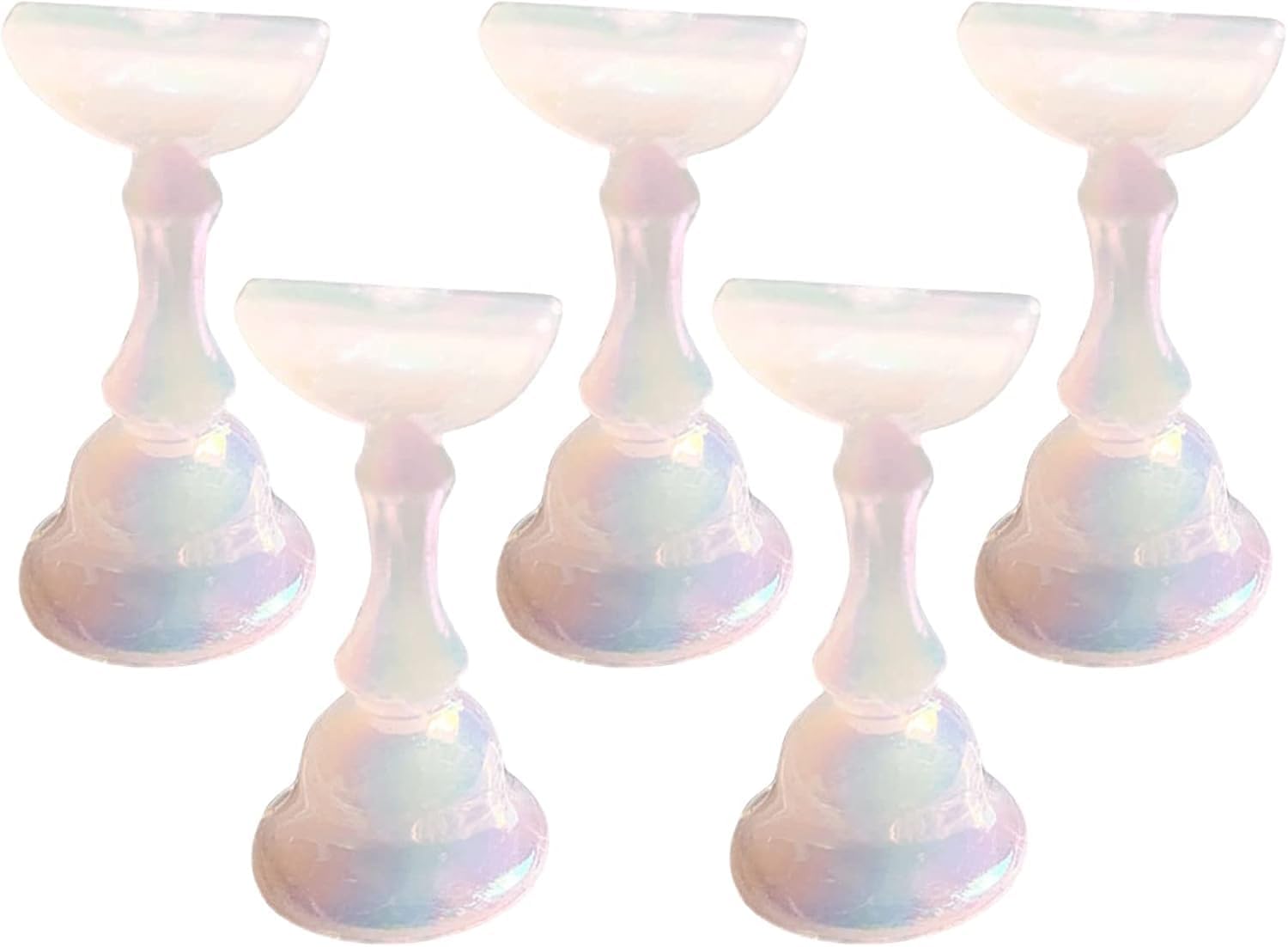 5Pcs Acrylic Nail Display Stand Nail Tip Practice Holder Magnetic Nail Practice Stand Fingernail DIY Nail Art Stand for False Nail Tip Manicure Tool Home Salon Use Rainbow Acrylic Nail Tools