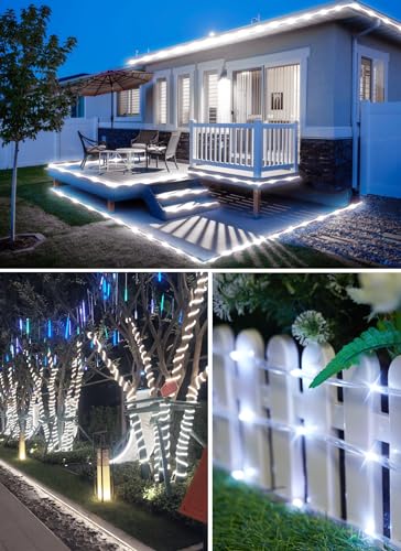 image for Brightown 2-Pack 39FT 100LED Solar Rope Lights, Solar Outdoor Lights I