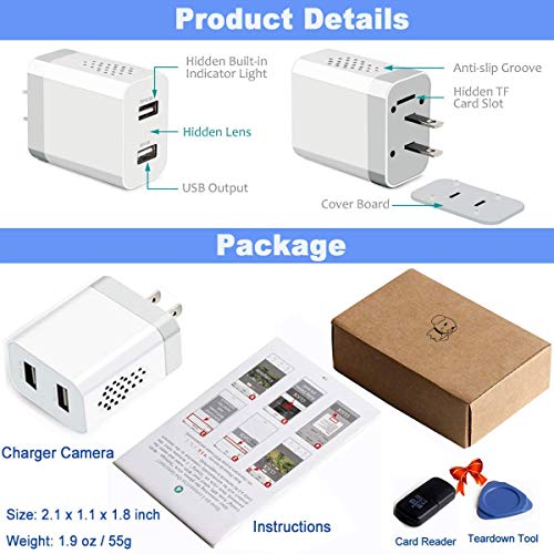 Luohe 2 Pack Spy Camera Wireless Hidden Wifi Camera With Remote View, White Hidden Spy Camera + Ty Black Hidden Spy Camera #TOP6