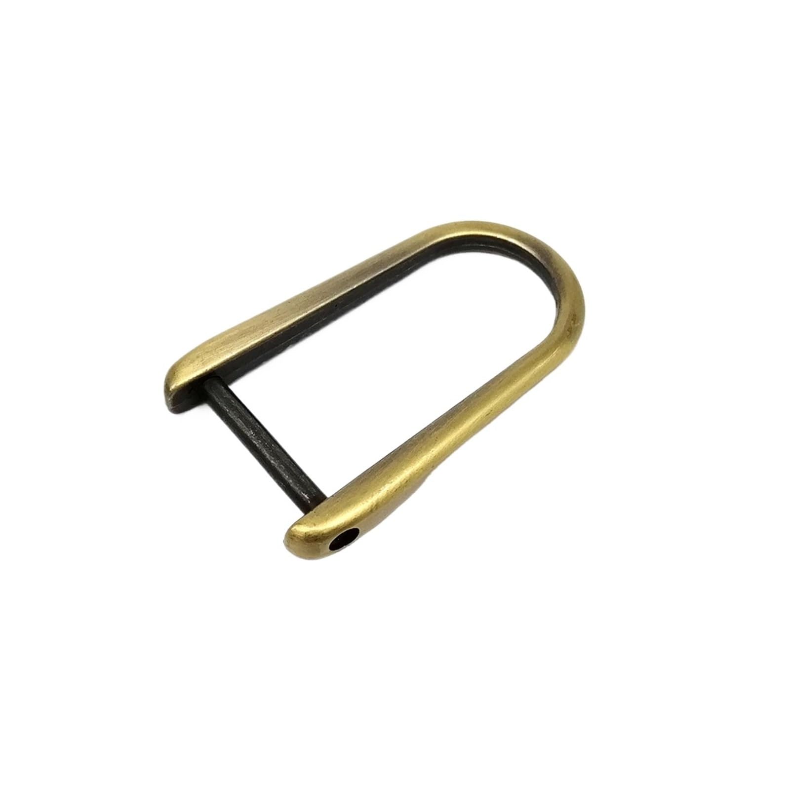HYQOUKLR Detachable Open Removable Shackle Screw, Zinc Alloy Detachable Screw D Ring Buckle Clasp Multicolor Handbag Strap(A 18mm Brush Brass)