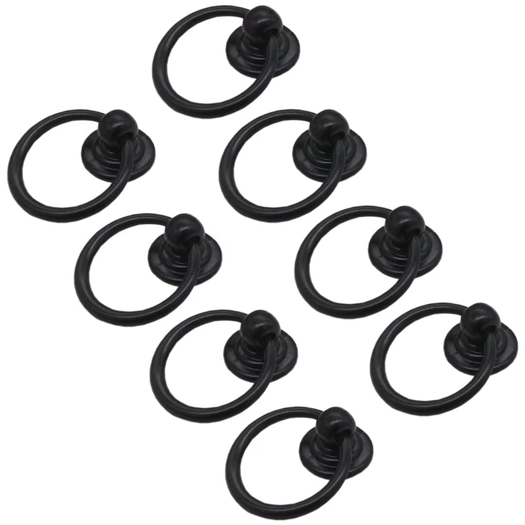 Ydhsikk Black Drawer Handles, Pack Of 8 Zinc Alloy Single Hole Knob Handles Multicolor 45X35x16mm Multiple Styles(,Style A)