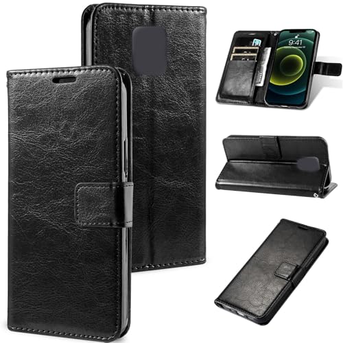 Compatible con Samsung Galaxy J2 (Pro) 2018 J250 / Grand Prime Pro Funda,Ranura para Tarjetas Cartera Funda Kickstand Black