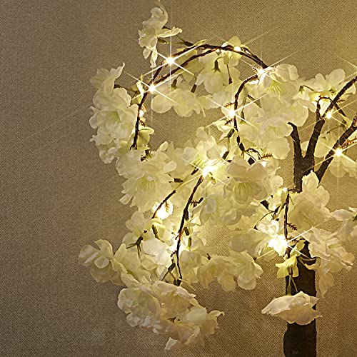 Hairui Cherry Blossom Tree With Lights 4Ft 180 Fairy Lights, Artificial Lighted Tree For Spring Wedding Birthday Party Decoration Inside Outdoor #TOP3