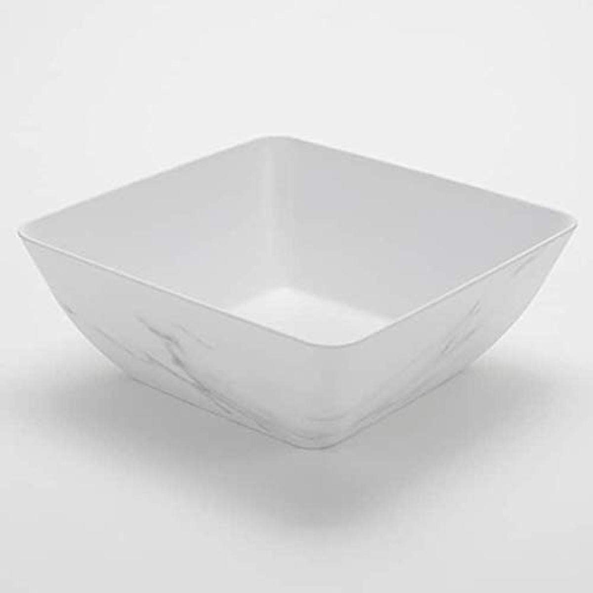 Melamine Matte Square Bowl by American Metalcraft – 232.0 ounces, Melamine, White Marble, Model MWMSQ11