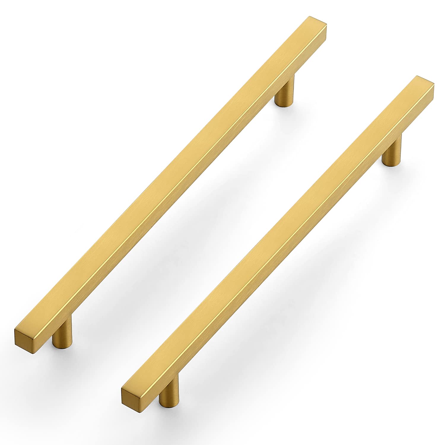 Ravinte 30 Pack Gold Cabinet Handles 8 Inch Brushed Brass Square Cabinet Pulls Gold Hardware for Kitchen Cabinets - 11 Inch Total Length