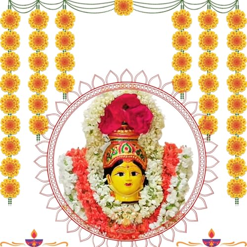 Image of PujaNPujari Varalakshmi Pooja Kalasam Flower Stand Stick - Lakshmi Pooja Decoration Sticks
