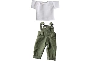 BJD Clothes Fashion Strap Denim Trousers for 1/12 BJD Doll