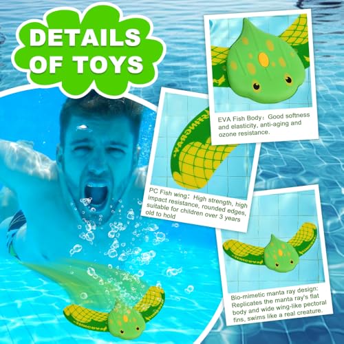 Huucozn 2 Stück Unterwasser Glider, Teufel Fisch Schwimmbad Spielzeug Pool Spielzeug Wasserspielzeug Tauchspielzeug Interessantes Tauchtiere Wasser Spielzeugs Fische Poolparty Geschenk