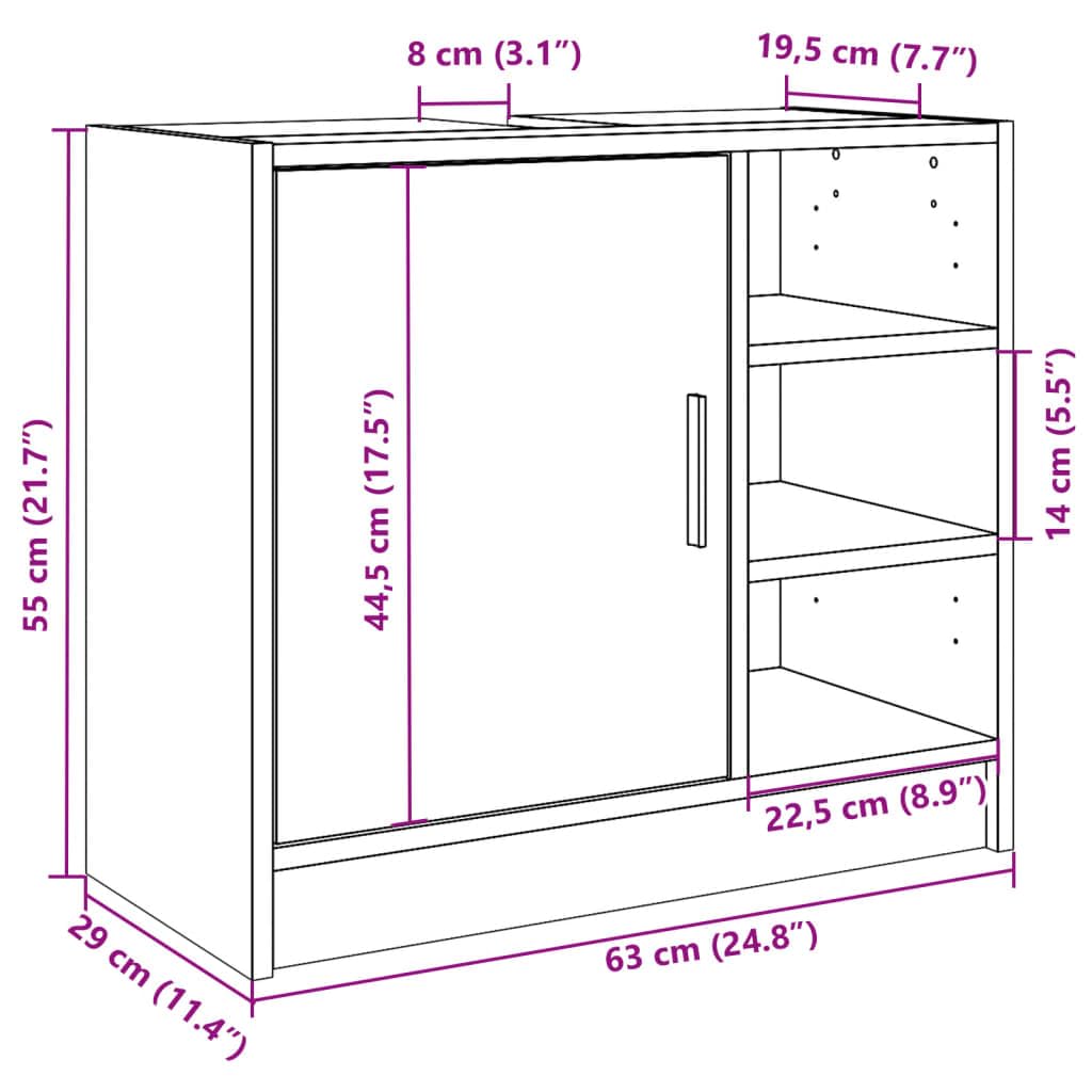 Produktbild von VidaXL Waschbeckenunterschrank Mit Einbaubecken Unterschrank Badschrank