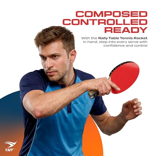 Image of Rally Table Tennis Racquet Set | 2 TT Bat and 4 Training Balls| 7 Ply Wood | Indoor /Outdoor Play | Home Ping Pong Set - 2 Rackets & 4 Balls for Beginners & Intermediate Players | Table Tennis Set
