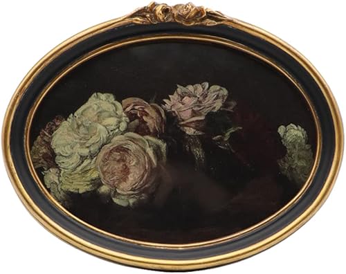 CISOO Marco de fotos ovalado vintage de 5 x 7 pulgadas, marco de fotos antiguo, pintura decorativa, mesa y colgar en la pared, decoración del hogar,