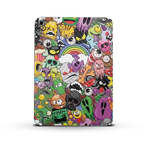Image of MightySkins Carbon Fiber Skin Compatible with Apple iPad 10.9 inch 10th Gen (2022) Full Wrap Kit - Monster Mash | Protective, Durable Textured Carbon Fiber Finish | Easy to Apply | Made in The USA